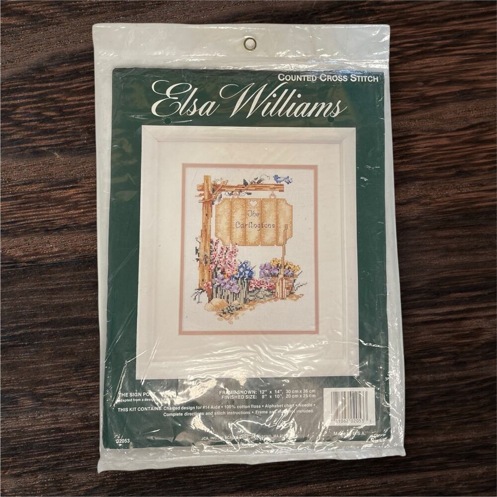 Elsa Williams Counted Cross-Stitch Kit #02053 "The Sign Post" 8x10" NOS